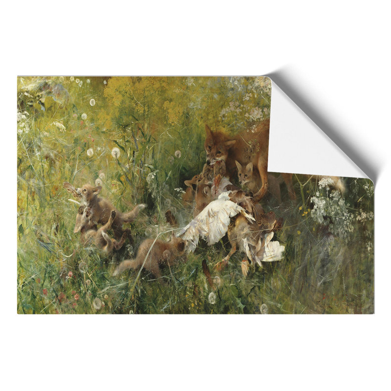 A Fox Family by Bruno Liljefors - No Frame Print, 30cm H x 42cm W x 0.1cm D