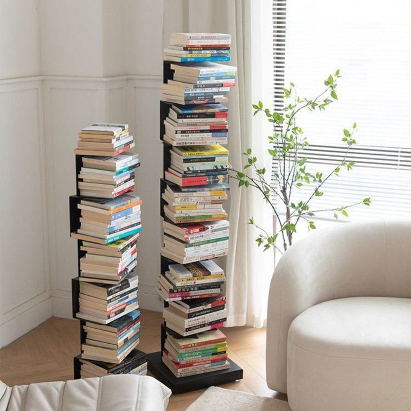 Cudney 49.6'' H 7 Tier Metal Invisible Bookshelf, Black