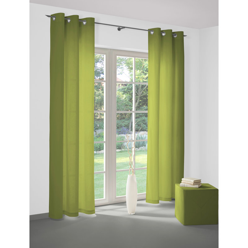 Newbury Room Darkening Eyelet Curtain Panel Panel, 145cm H x 132cm W, Green