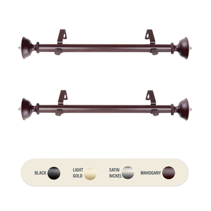 Tringle à rideaux simple baucom Leopold, Acajou