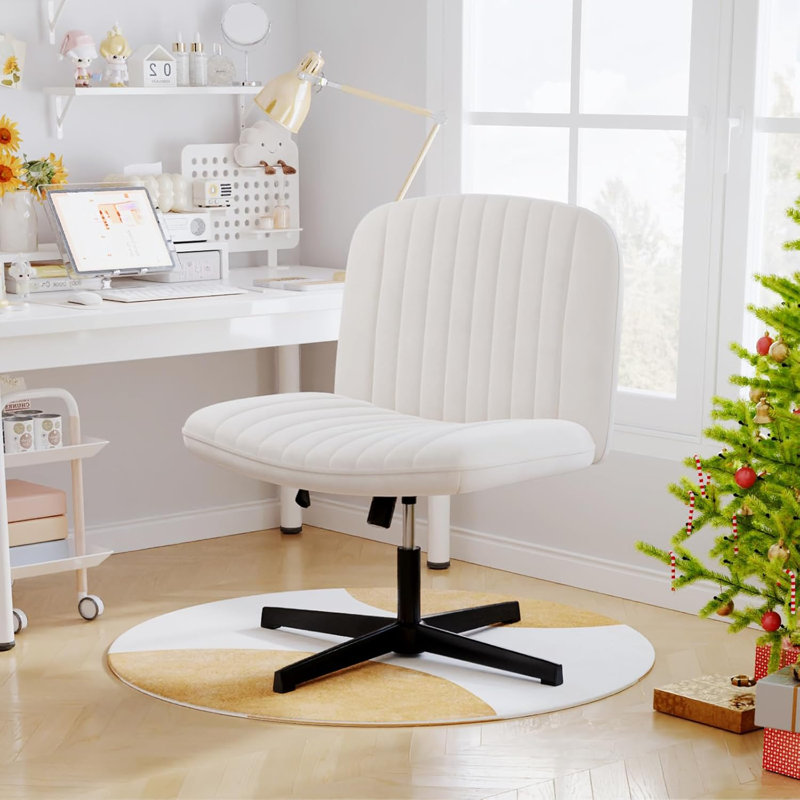 Fairmont Park Velvet Office Chair, White