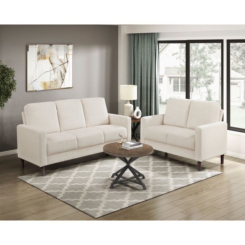 Ensemble de canapé moderne et moderne 2 pièces Canapé confortable, Beige