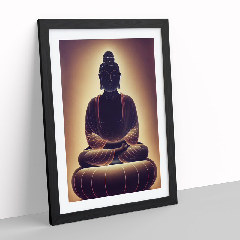 Impressive Buddha - Single Picture Frame Print, Black, 64cm H x 46cm W