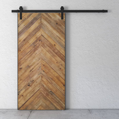 40'' x 83'' Solid Wood Paneled without Installation Hardware Kit Barn Door