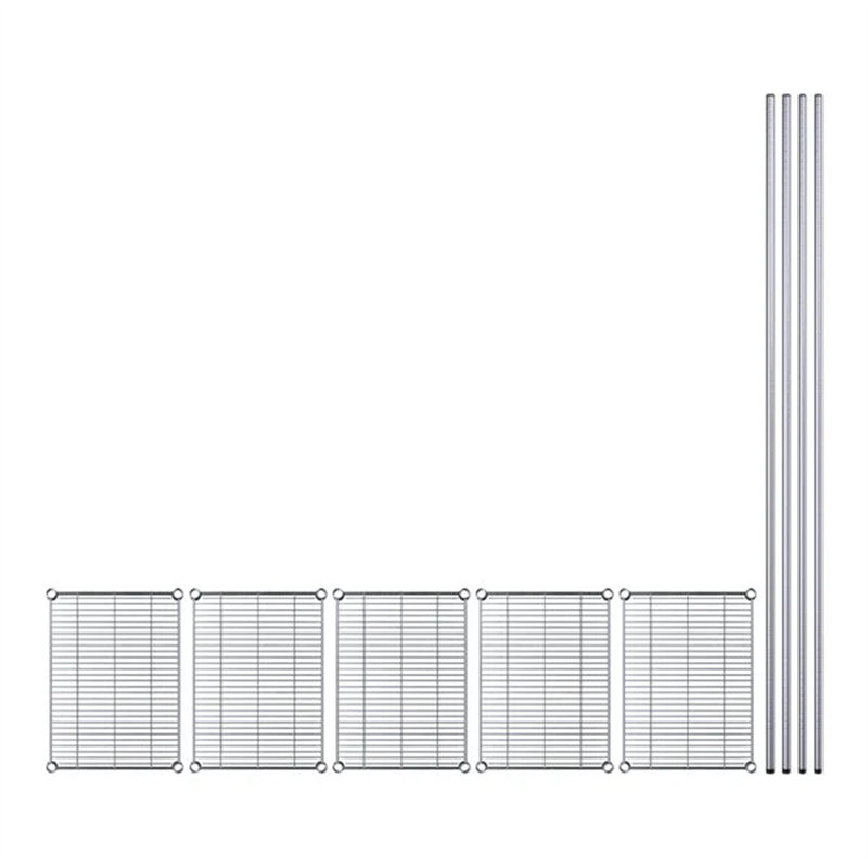 Reggan Metal Shelving Unit, 86" H x 24" W x 18" D, Chrome