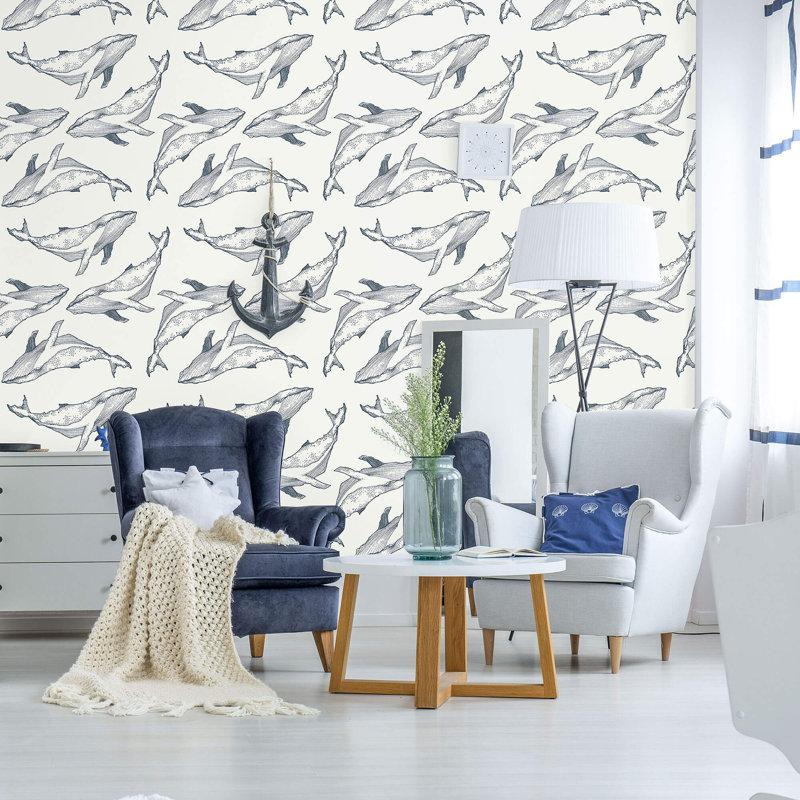 Panneau de papier peint amovible Bunny Fish, L 48 po x l 24 po