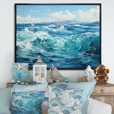 Teal Ocean Infinity - Landscapes Canvas Wall Art