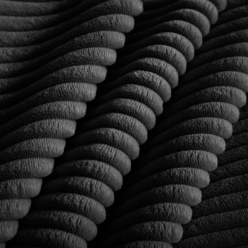 Repose-pieds en velours côtelé, Noir