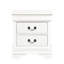 Table de chevet traditionnelle blanche avec 2 tiroirs lisses-2030655273