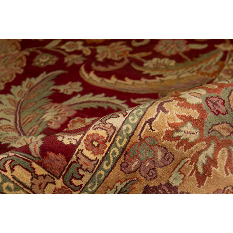 Hand-Knotted High-Quality Red and Gold Area Rug