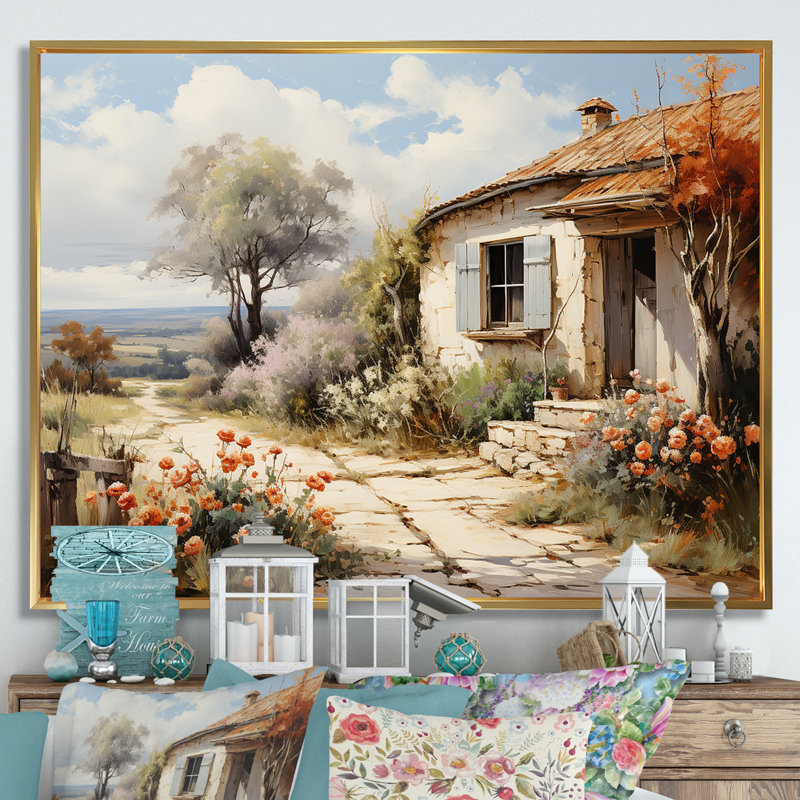Art mural rétro sur toile, "Empire in Roman Empire II", Cadre flottant doré, H 16 po x l 32 po x P 1 po