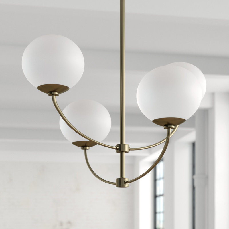 Sanat 4 - Light Tiered Chandelier, Aged Brass