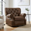 Fauteuil inclinable surdimensionné Joris en cuir capitonné, pivotant à 270°, 97 cm de large