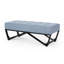 Élégant banc bleu à aspect de boutons, H 16,5 po x l 46,27 po x P 17,5 po, revêtement chic et profond