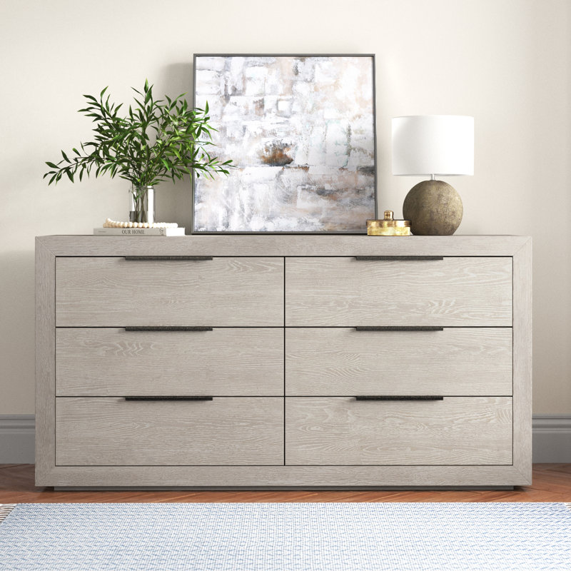 Aria Wood 70" W 6-Drawer Dresser