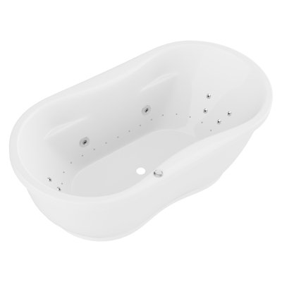Lori 71.25” x 35.5” Freestanding Whirlpool and Air Acrylic Bathtub