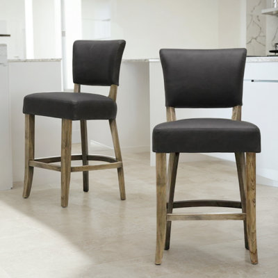 Barraza Upholstered Counter Stool with Solid Wood Frame