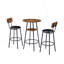 Ensemble de bar rond 3 pièces, petite table de salle à manger avec rangement à 2 niveaux et 2 tabourets de bar rembourrés en polyuréthane pour la cuisine, la salle à manger, le salon, le bar et le café