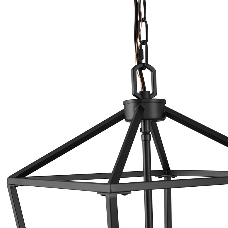 Lustre lanterne 4 lumières, Noir, noir, noir, noir