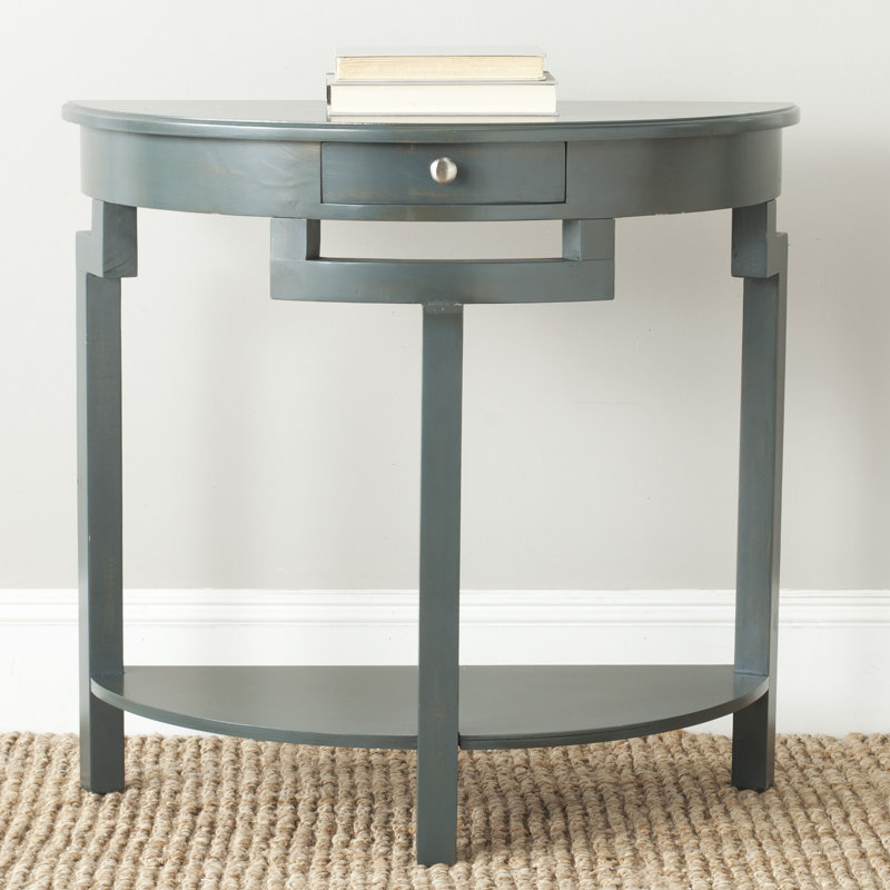 Evangelyne 31.9'' Solid Wood Console Table, Steel Teal
