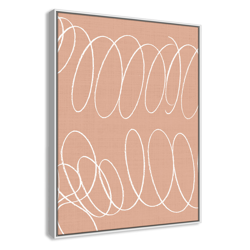 Colin "Winding Lines I" Print, 41.5" H x 31.5" W x 2" D, White Framed
