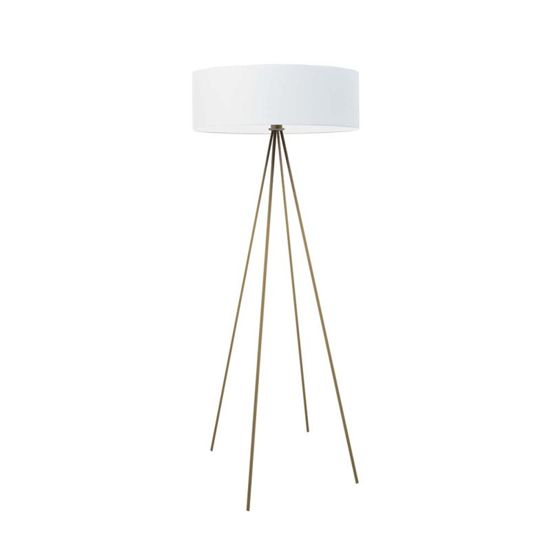 Arnesha 157cm Traditional Floor Lamp, White, Antique Old Gold