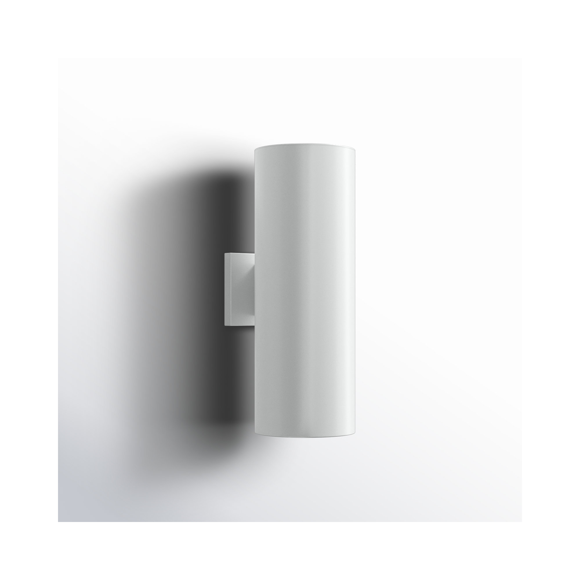 Dylan 2 Light Cylinder Outdoor Aluminum Wall Light, White, 14.25" H x 5.12" W x 5.12" D, No