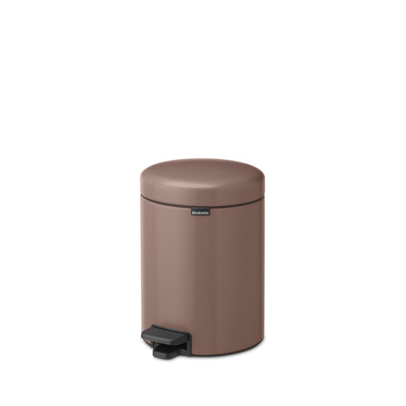 Brabantia NewIcon Step On Trash Can, 1.3 Gallon (5 Liter), Satin Taupe