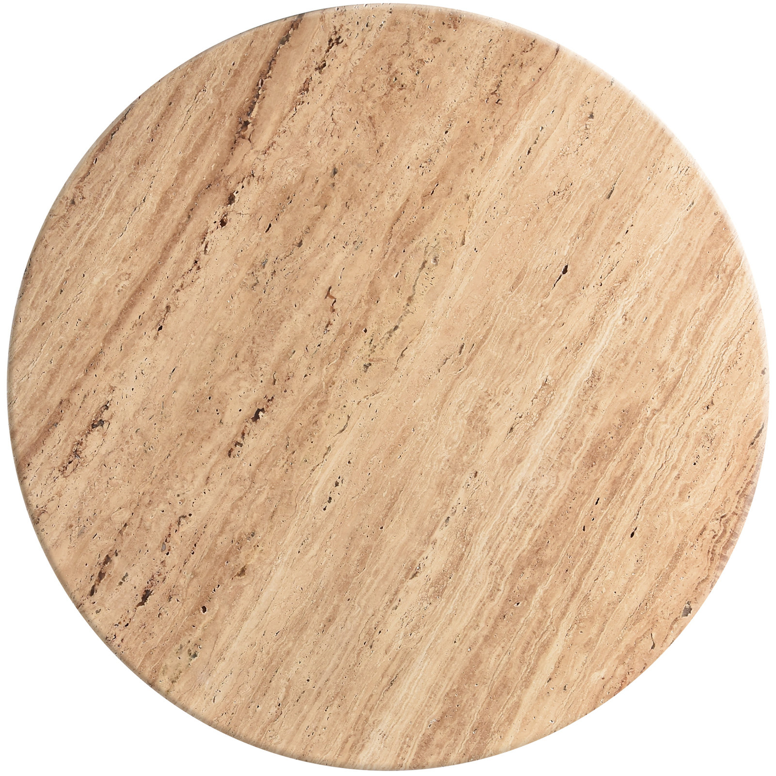 Genoa 36" Genuine Marble Coffee Table, Beige Travertine