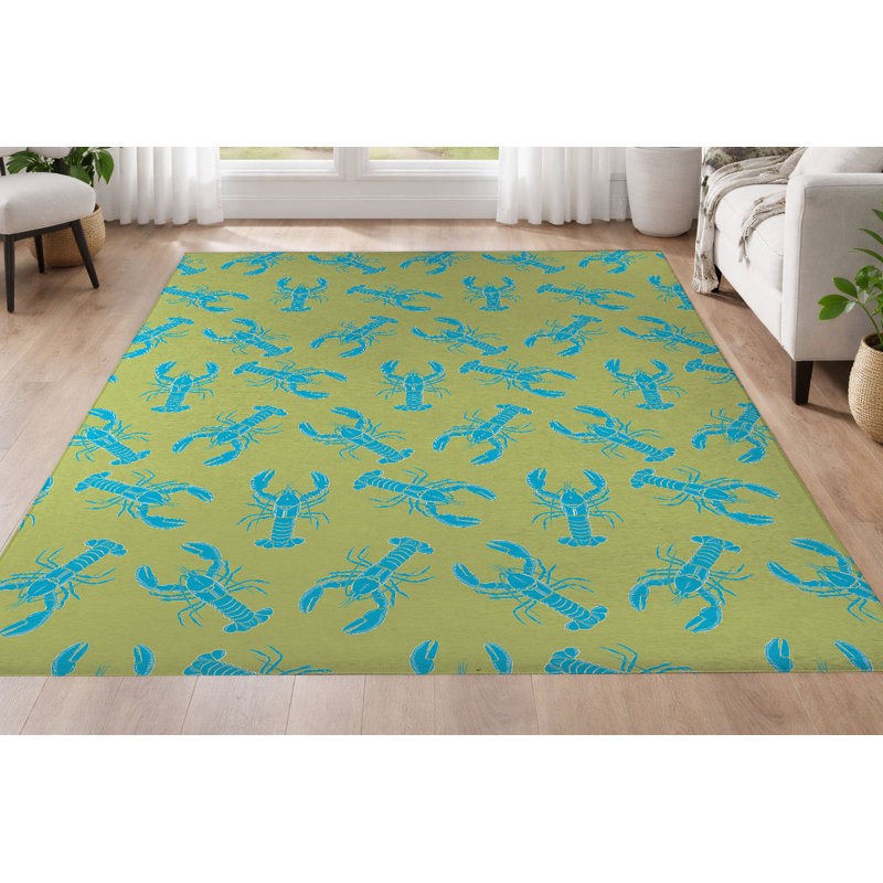 Tapis ultra-mince à profil bas Lobster, Limette, Rectangle 5 pi x 7 pi