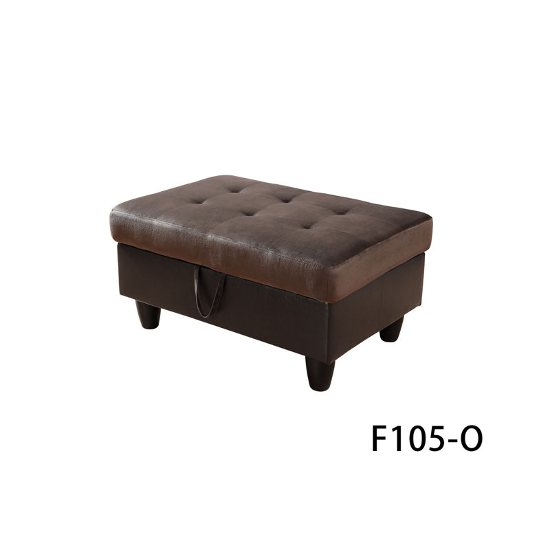 Davinah Upholstered Ottoman, Brown Microfiber/Microsuede