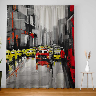 Abstract Traffic Blackout Curtains - Rainy Day Home Decor