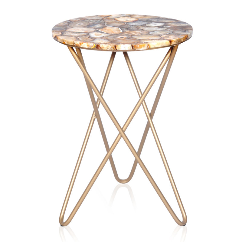 Table de bout Erdmann, Brun, Or