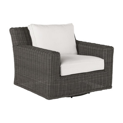 Fauteuil rustique tissé pivotant (sans haut-parleur) gris ardoise