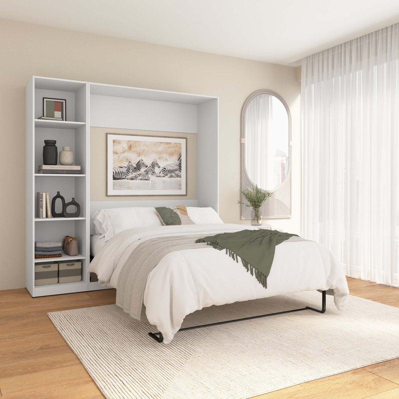 Oneybrook Metal Murphy Bed, White, Full / Double