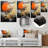 Golden Orange Moon Shapes - Abstract Metal Wall Art Decor-1305014815