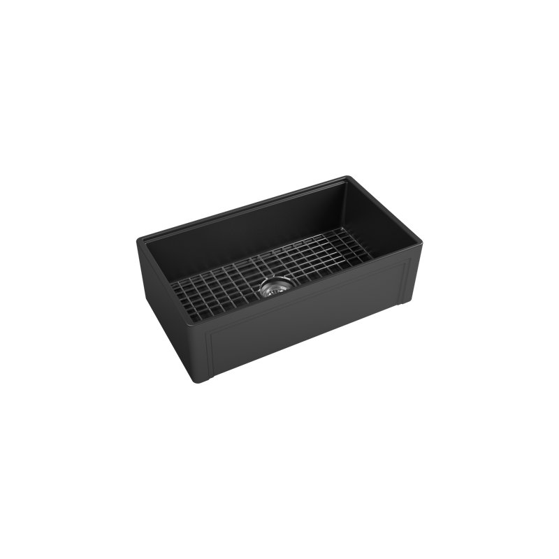 Évier de cuisine de ferme avec crépine à panier L 33 po x l 18 po Diamond, Mat