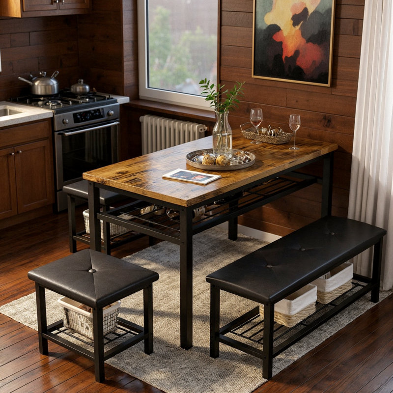Ensemble de table de salle à manger pour 4 personnes, ensemble de table de salle à manger 43,3