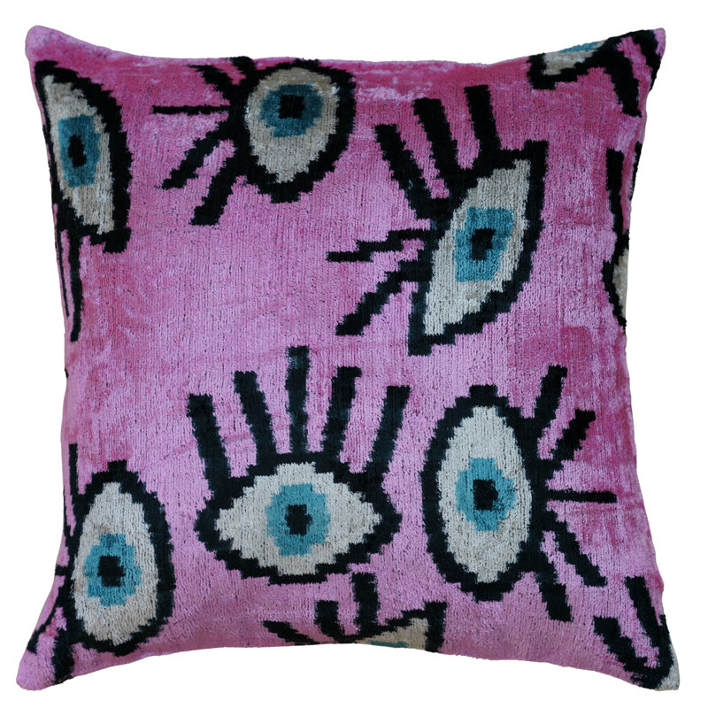 Coussin décoratif géométrique, Mauve, 16 po x 16 po, Carré