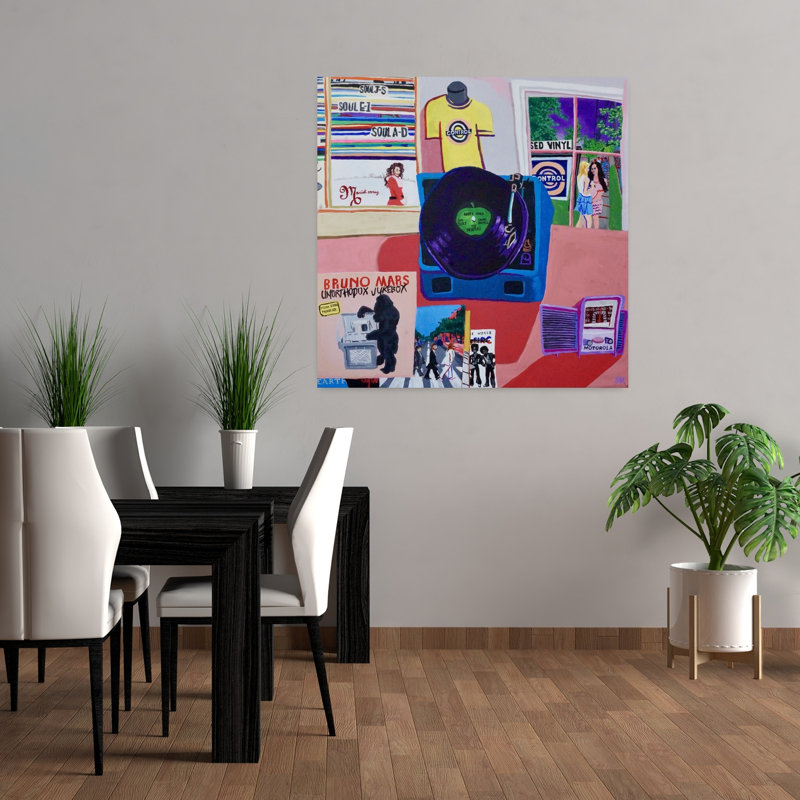 Art contemporain rétro, H 36 po x l 36 po