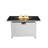 43" Rectangular Fire Pit With Smoked Glass And Metal Frame