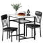 3-Piece Square Dining Table Set, Retro Farmhouse Style Small Kitchen Table And Chairs Set With MDF Table Top And Metal Frame, Space-Saving Bar Table Set For 2 With Wine Rack, For Small Space, Dining Room, Apartment-2071416865