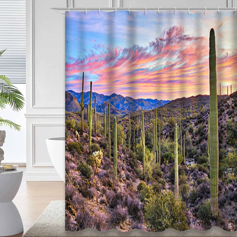 Rideau de douche Arizona Desert Cactus Sunrise Canyon, L 72 po x l 78 po