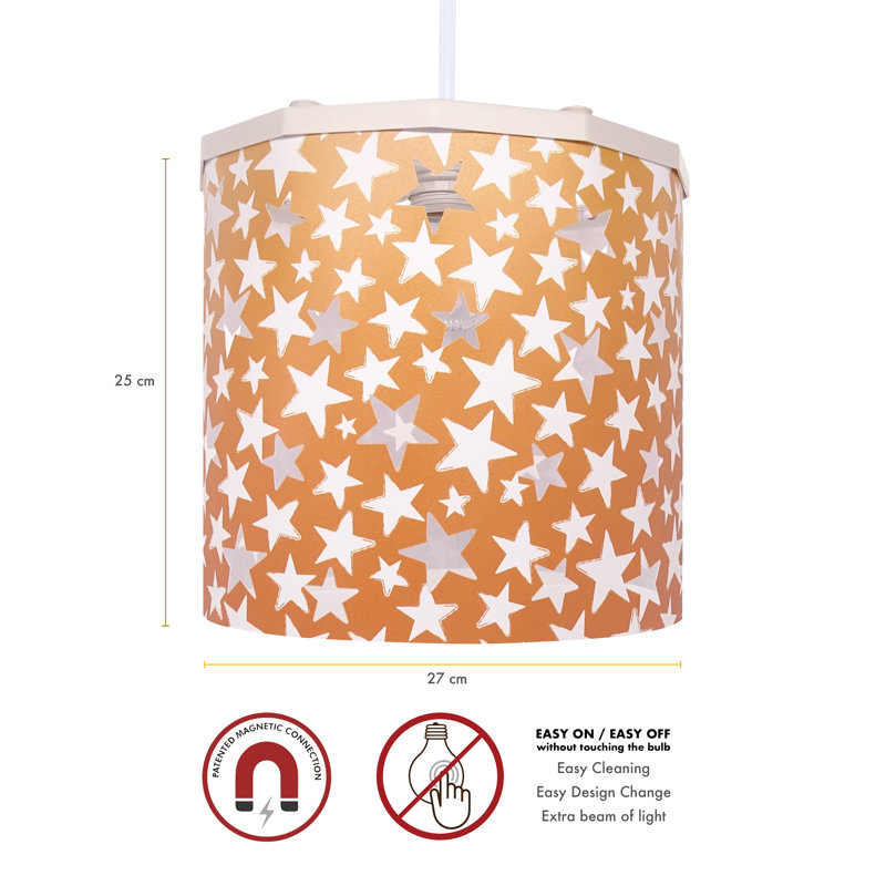 25cm H Plastic Drum Lamp Shade ( Spider ), Orange