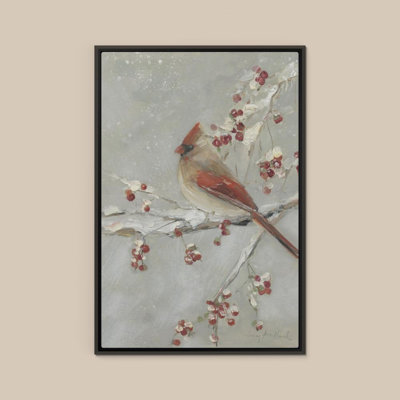 Cardinal sur Snowy Branch II par Sally Swatland - Graphisme sur toile