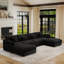 Upholstered U-shaped Symmetrical Sectional With Ottoman-1963980434