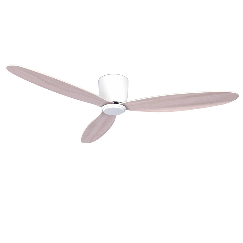 Abordale 132'' Ceiling Fan, White with White Oak Blades