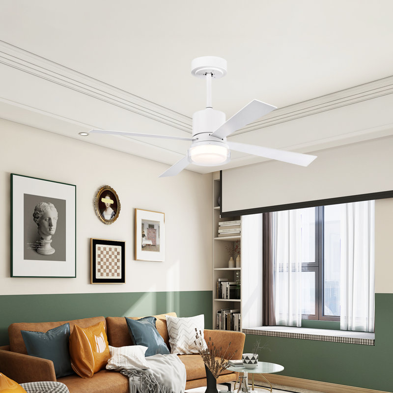 Kessia 48'' Ceiling Fan with LED Lights, White