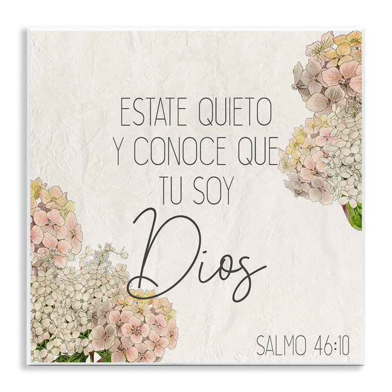 «Be Still Psalm 46:10», plaque murale d'art espagnol par Kim Allen
