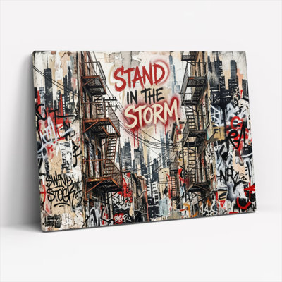 Ensemble de 1 tableau sur toile de style graffiti urbain